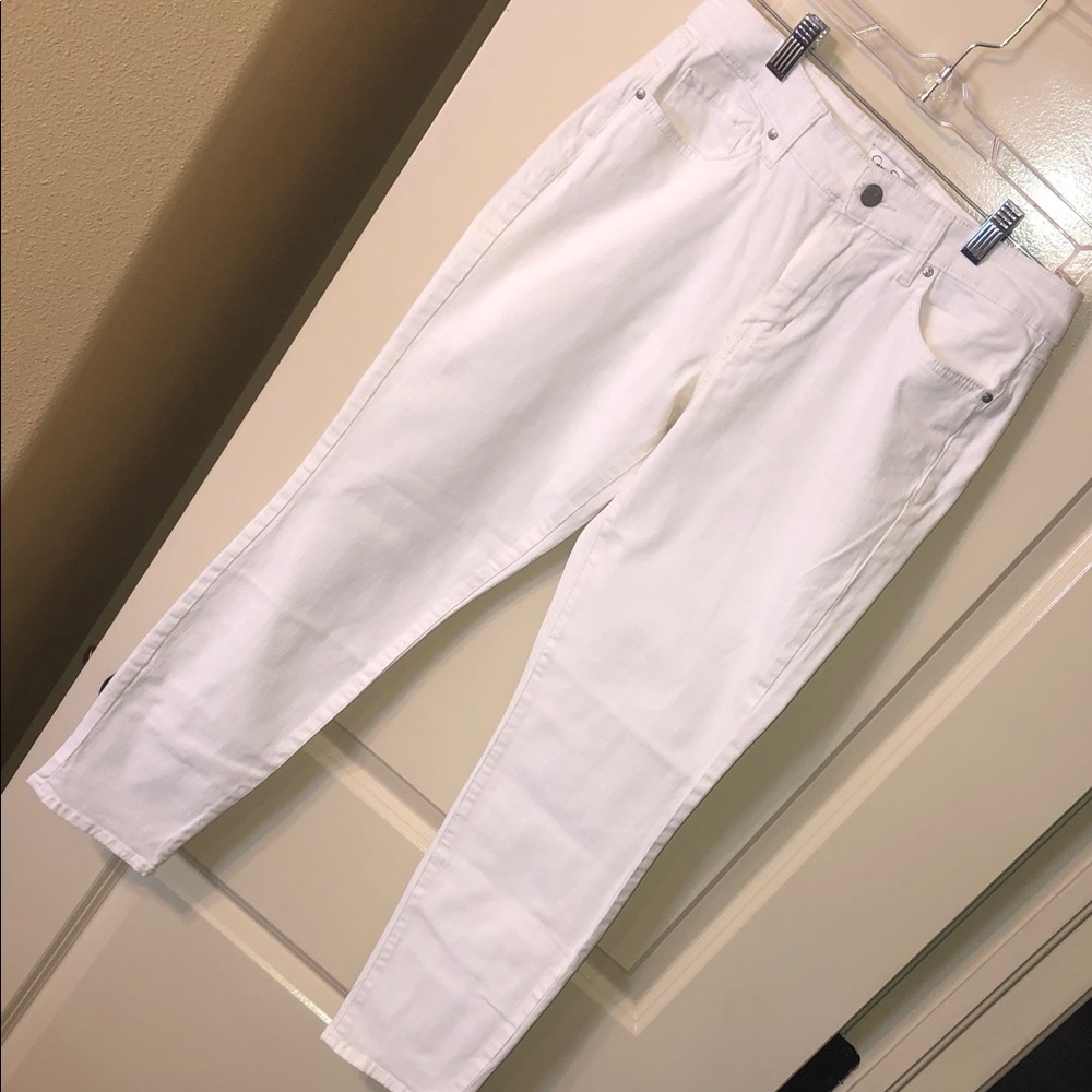 Jessica Simpson High-Rise White Straight Jeans